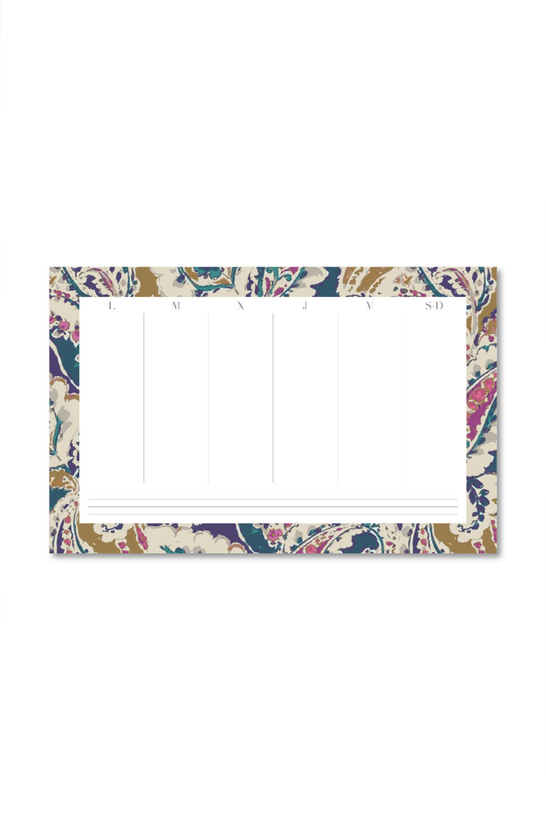 Planificador Paisley (60 hojas)