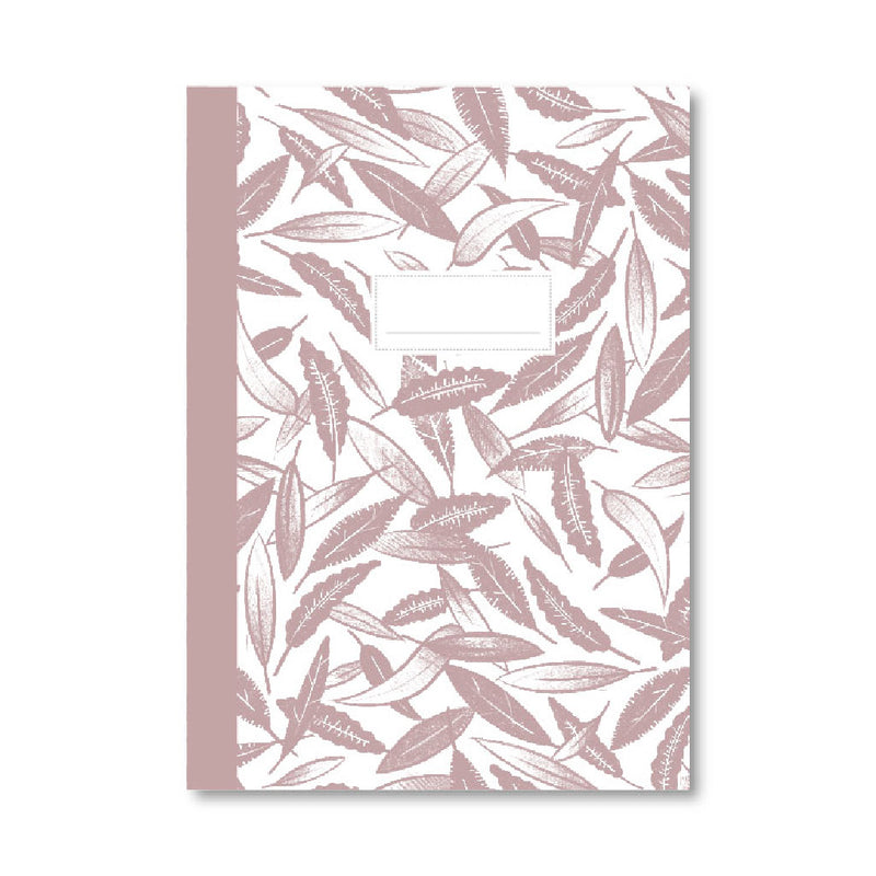 Cuaderno hojas rosa empolvado