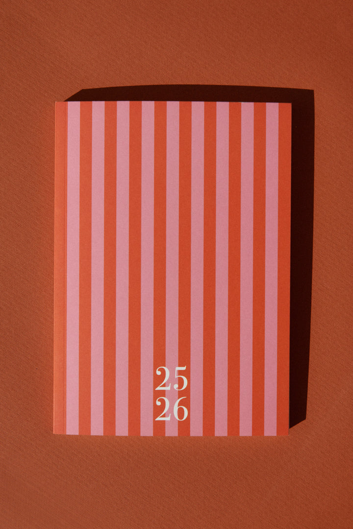 Agenda 25-26 semana vista- modelo stripes Cherry