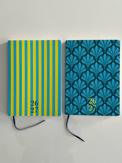 Agenda 26-27 semana vista - Modelo Stripes Blue & Lemon