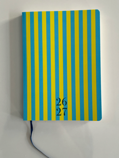 Agenda 26-27 semana vista - Modelo Stripes Blue & Lemon