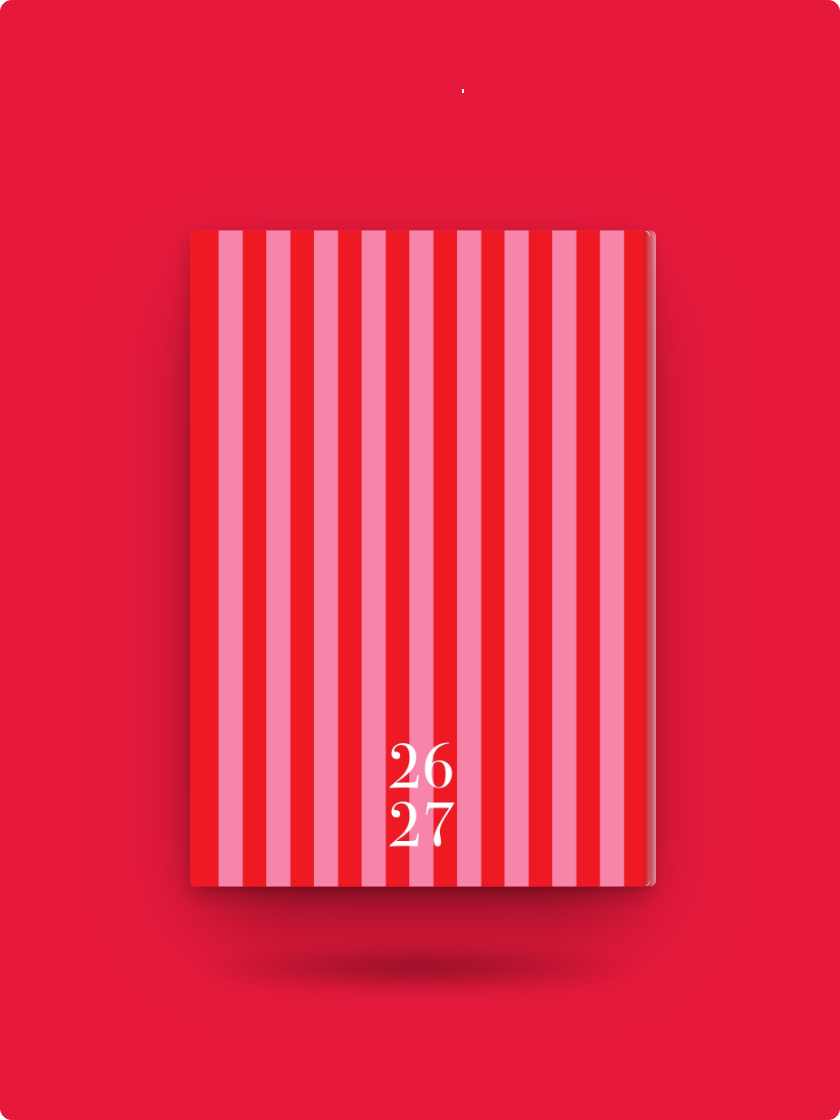 Agenda 26-27 semana vista - Modelo Stripes Cherry