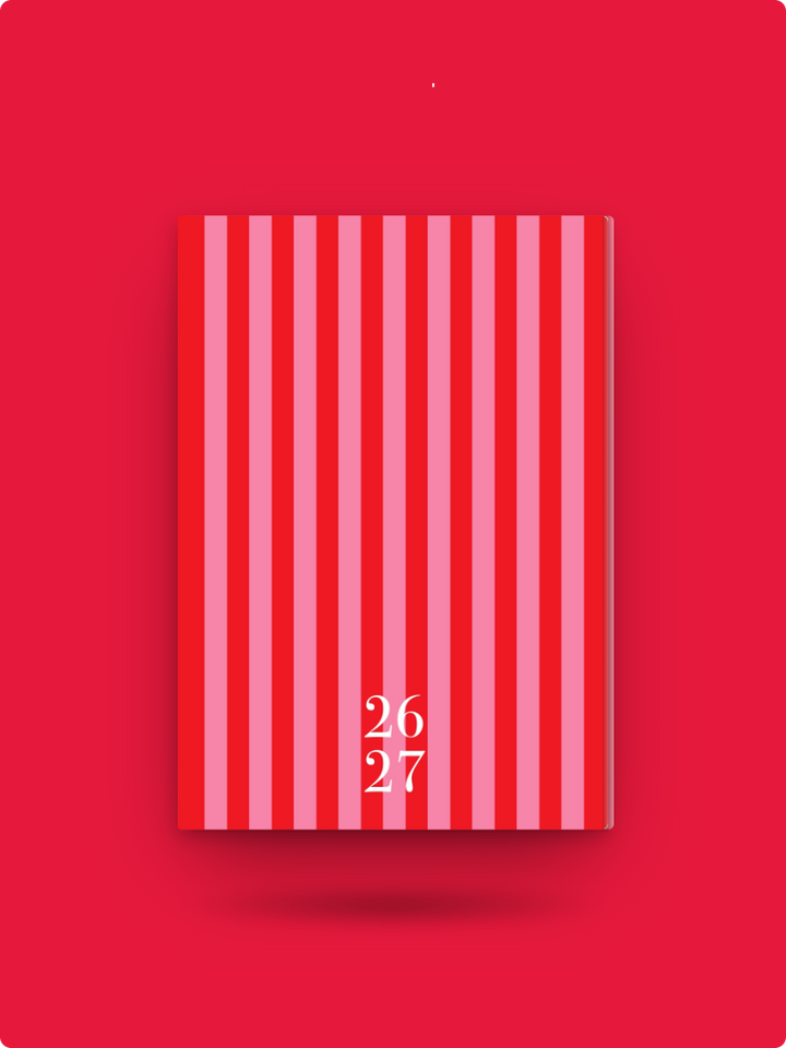 Agenda 26-27 semana vista - Modelo Stripes Cherry