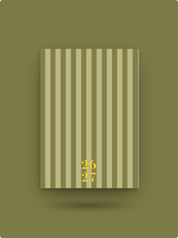 Agenda 26-27 semana vista - Modelo Stripes Olive