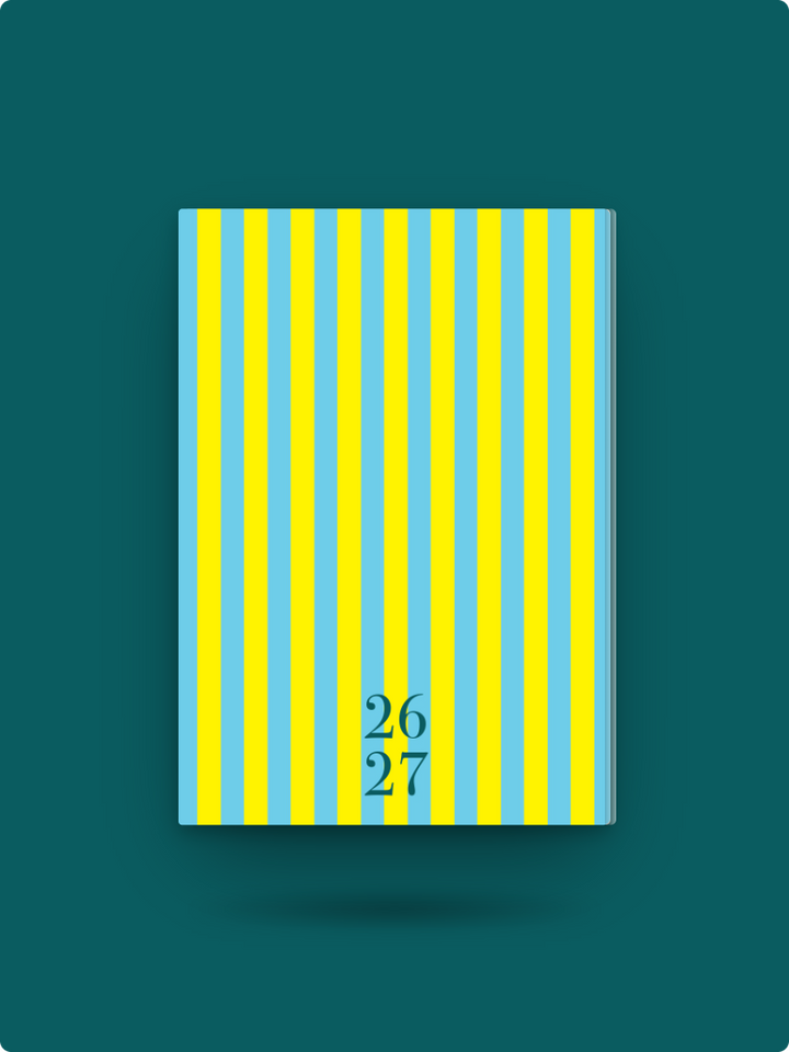 Agenda 26-27 semana vista - Modelo Stripes Blue & Lemon