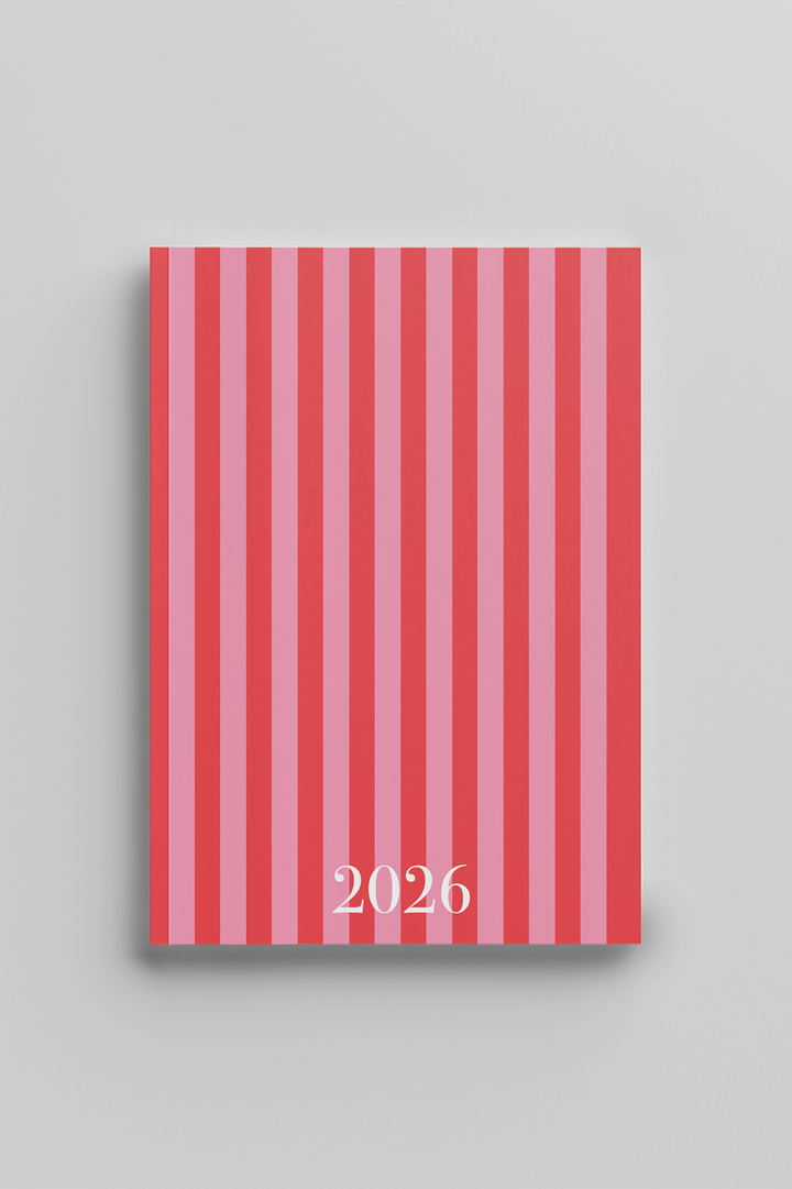 Agenda 2026 semana vista- Modelo Stripes Cherry