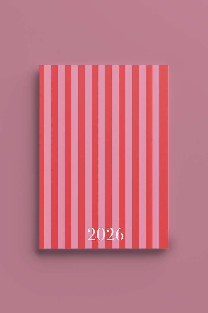 Agenda 2026 semana vista- Modelo Stripes Cherry