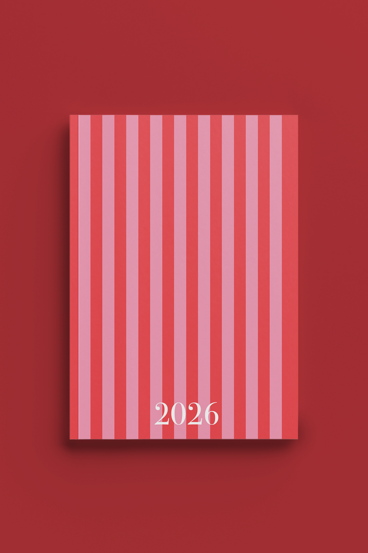 Agenda 2026 semana vista- Modelo Stripes Cherry