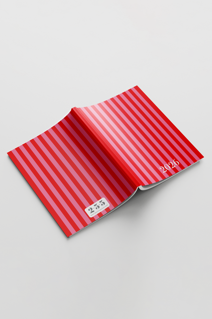 Agenda 2026 semana vista- Modelo Stripes Cherry