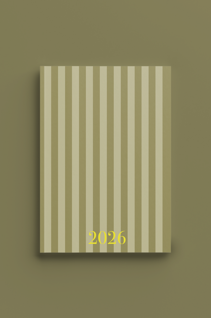 Agenda 2026 semana vista- Modelo Stripes Olive