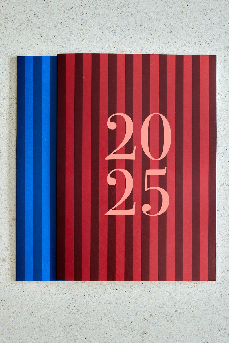 Agenda mensual 2025 Chroma Stripes Rojo